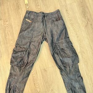 Diesel Gray Cargo Pants with Utilitarian Design